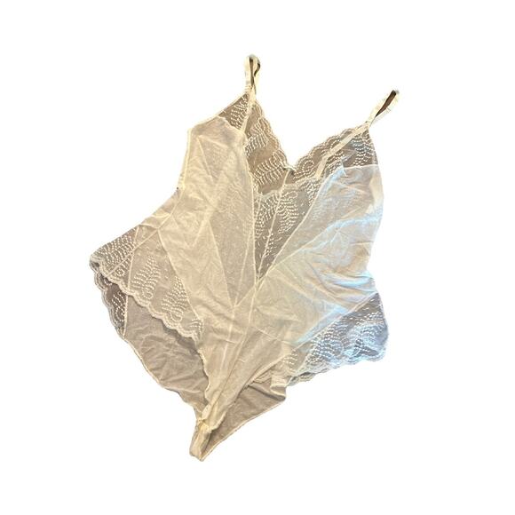 Lot of 2 Vintage 80s Lace Teddy One Piece Lingerie Black & White M 36 Warners - Picture 2 of 8